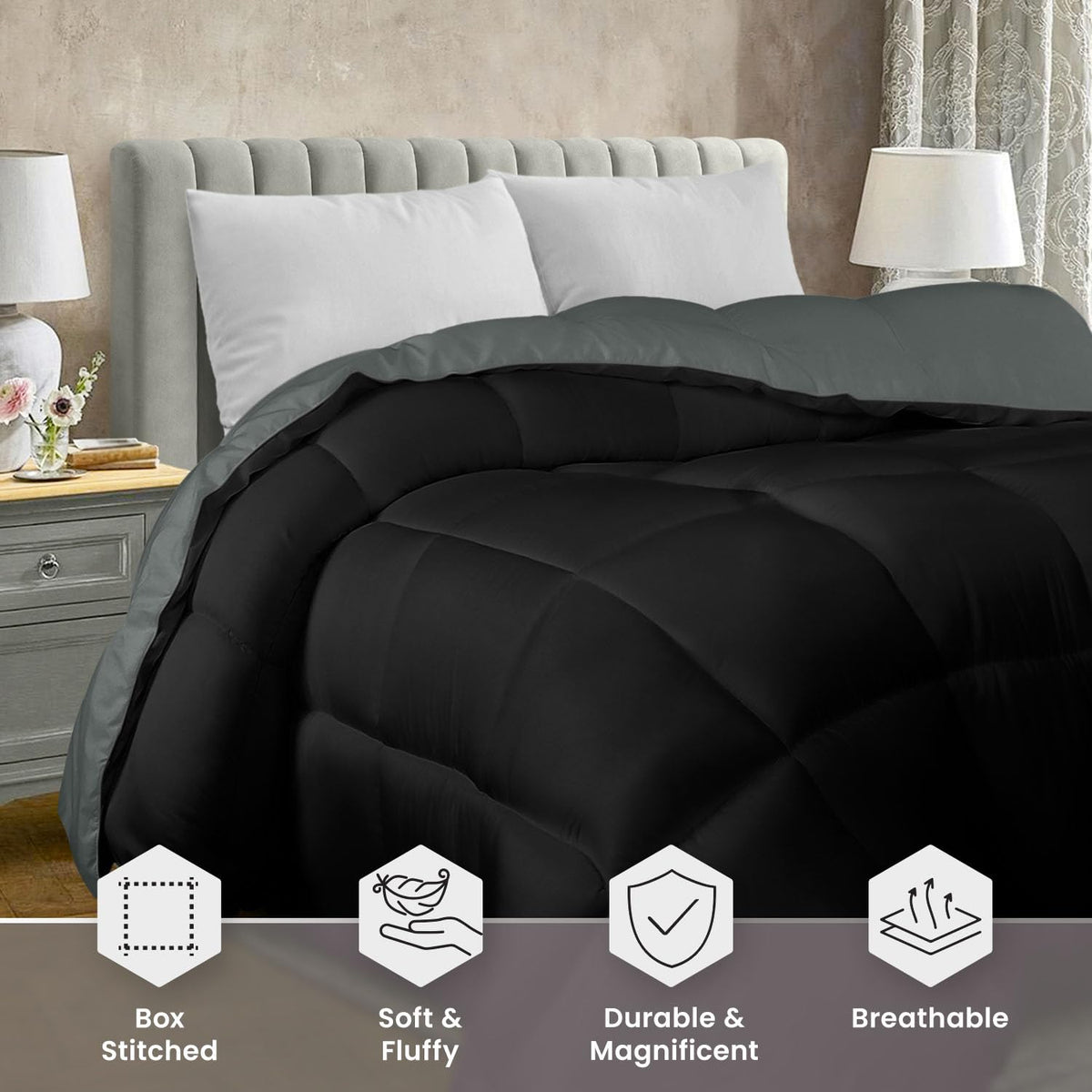 Utopia Bedding corner tabs secure duvet covers and prevent shifting