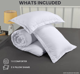 Utopia Bedding siliconized down-alternative fill interior demonstrates warm, fluffy comfort.