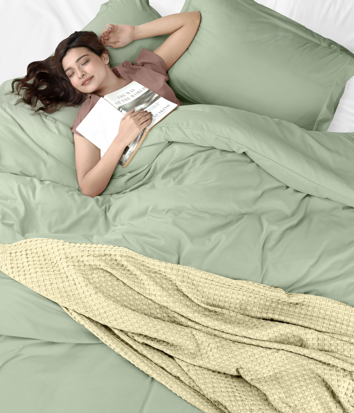 Utopia Bedding durable color-sage fabric maintains brightness for extended use