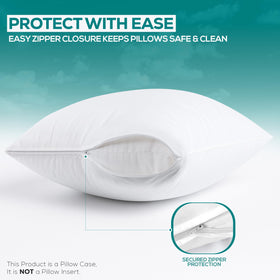 Utopia Bedding dust mite proof pillow cover reduces allergen exposure.