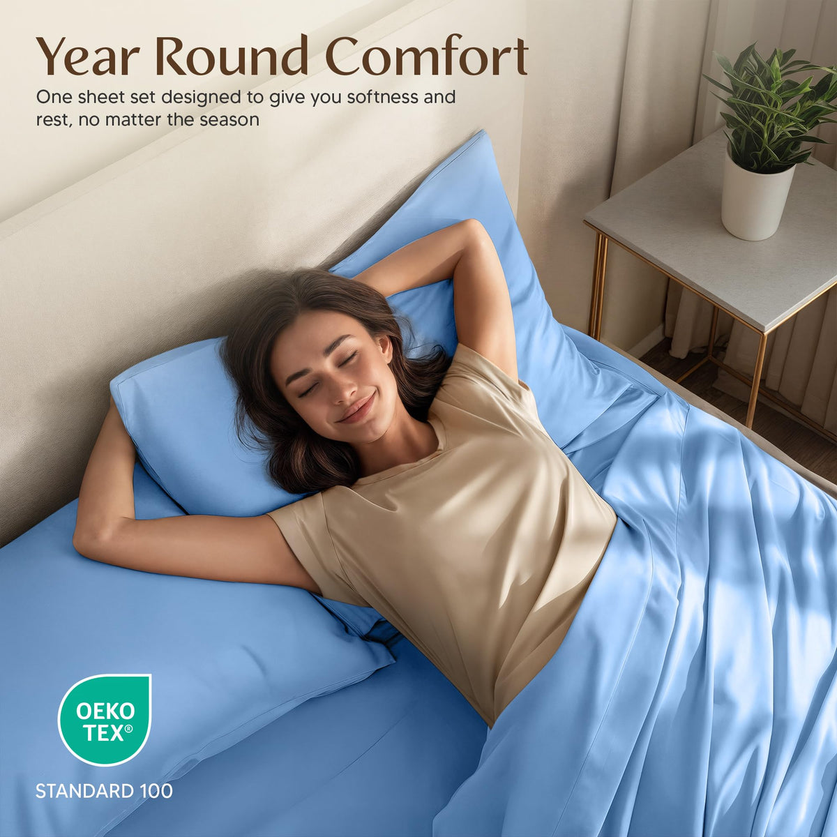 Utopia Bedding Dutch Blue color option shown for versatile bedroom styling