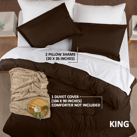 Utopia Bedding brown duvet cover visible zipper for easy insertion.