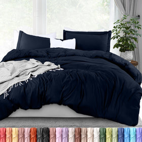 Utopia Bedding king duvet cover in navy with zipper closure for secure bedding