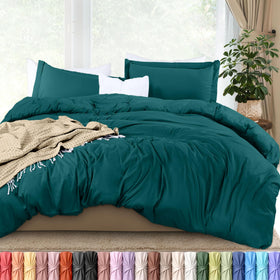 Utopia Bedding duvet cover King Teal with zipper for easy duvet insertion.