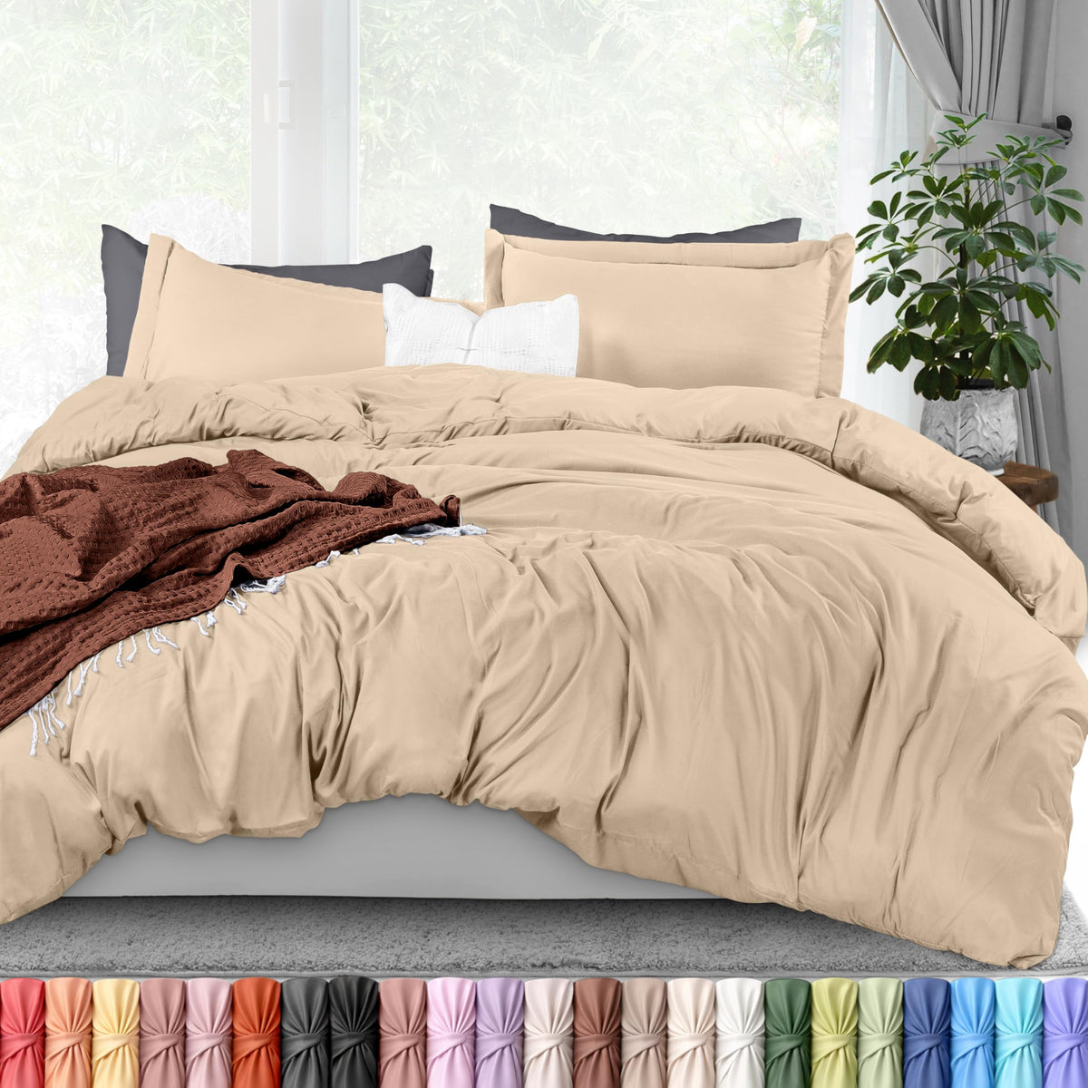 Utopia Bedding duvet cover queen with zipper closure for effortless duvet insertion