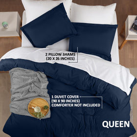 Utopia Bedding queen navy duvet shams with 2-inch flange add classic elegance