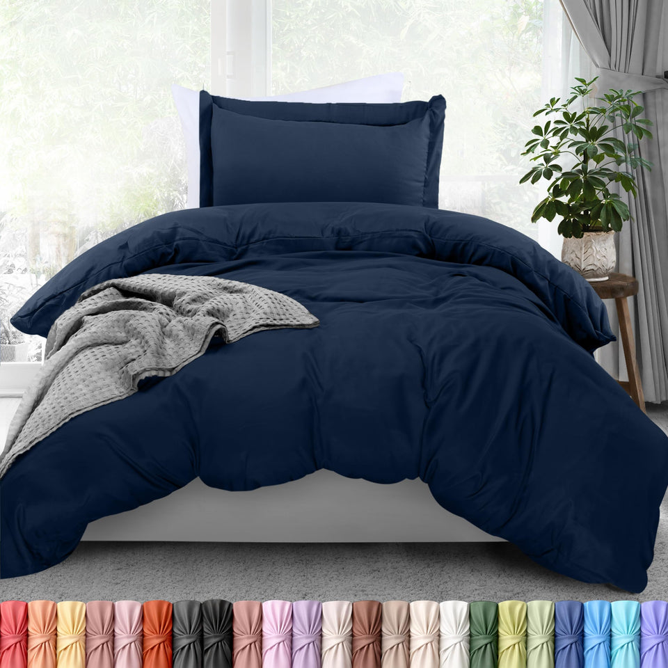 Utopia Bedding duvet cover twin 68x90 navy for breathable, wrinkle-free sleep