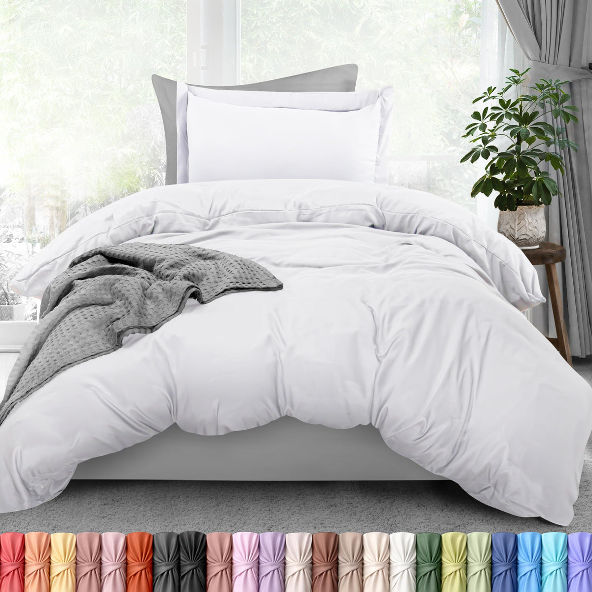 Utopia Bedding duvet cover twin 68x90 with zipper for secure duvet insertion