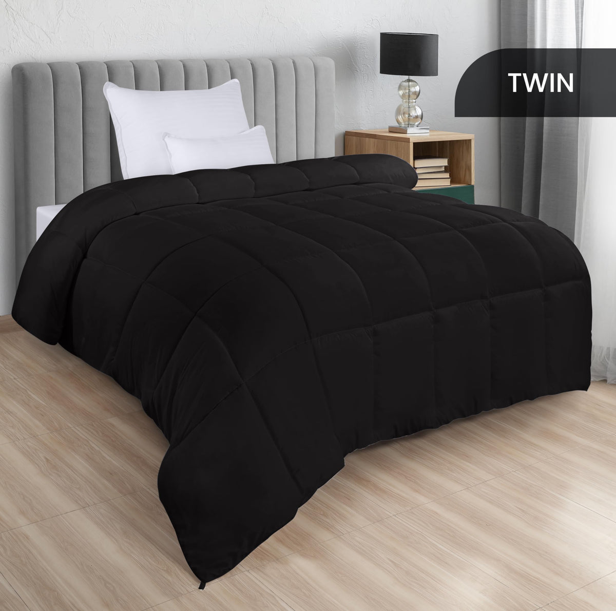 Utopia Bedding duvet insert with corner tabs shown securing to cover