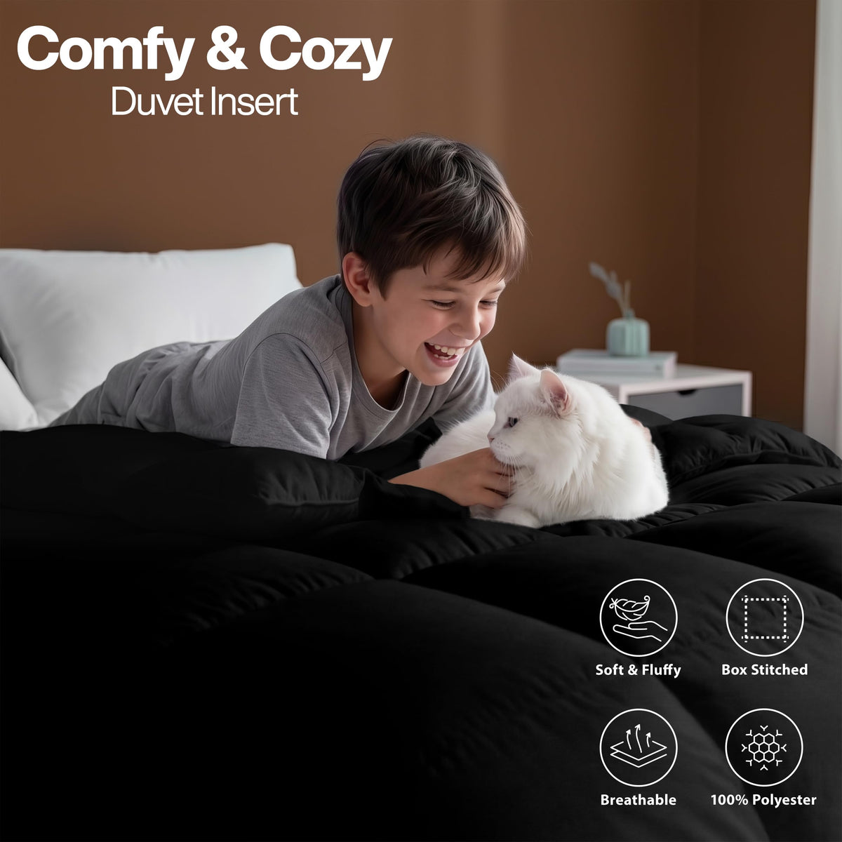 Easy care label on Utopia Bedding duvet insert for durable washing