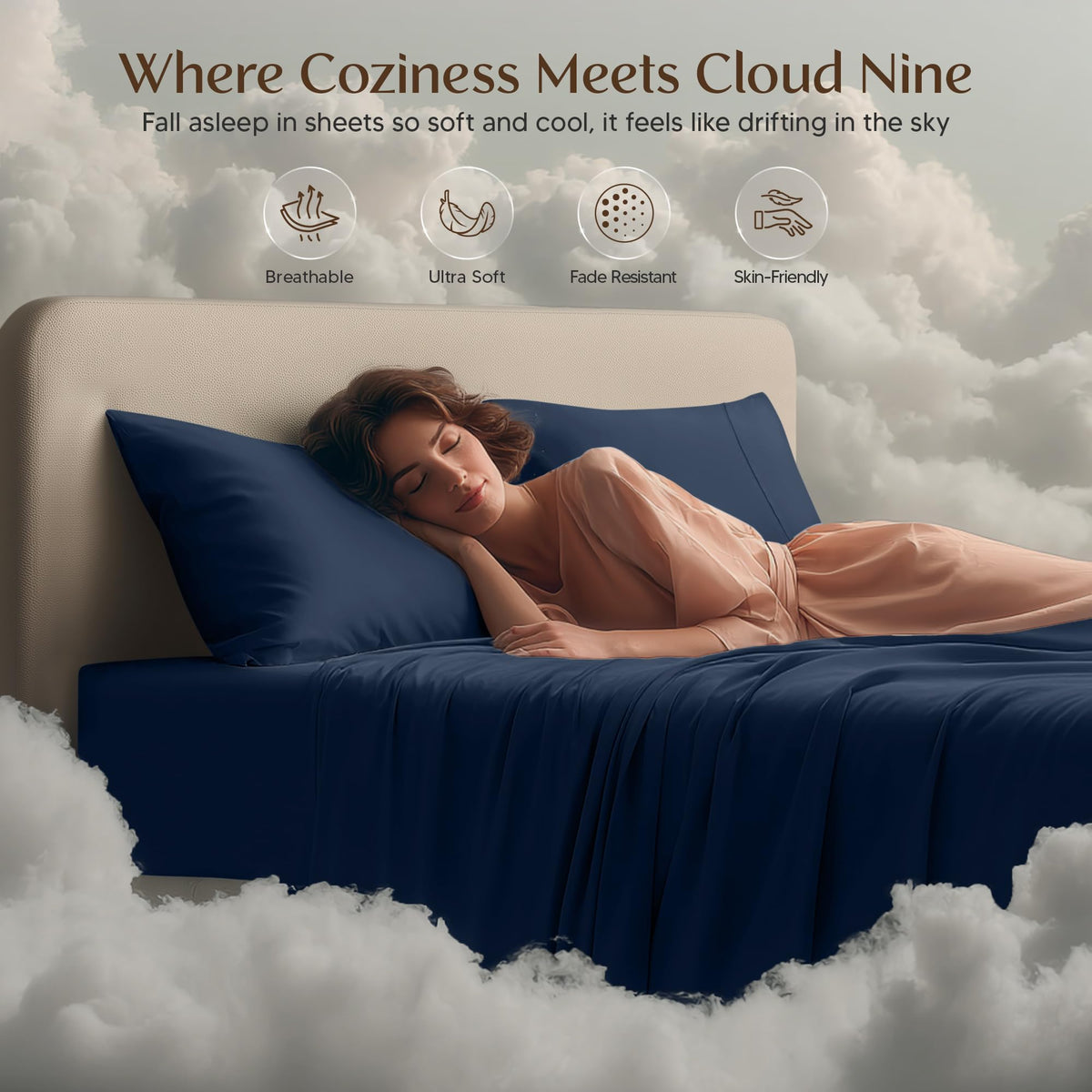 Oeko-Tex certified microfiber sheet set for safe, comfortable sleep.