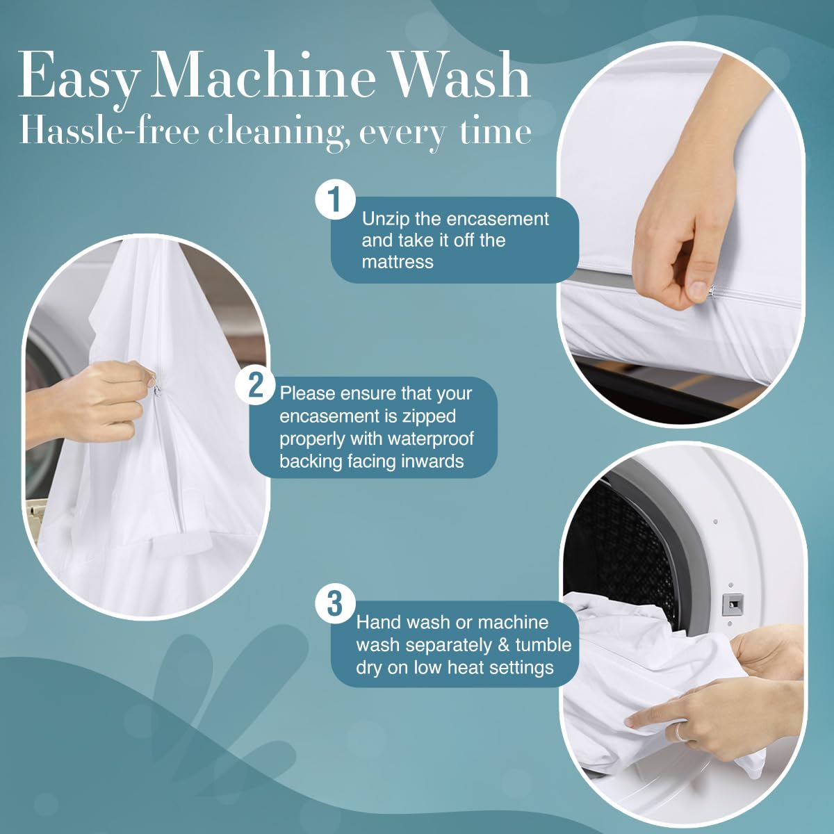 Utopia Bedding easy care machine washable design for quick cleaning.
