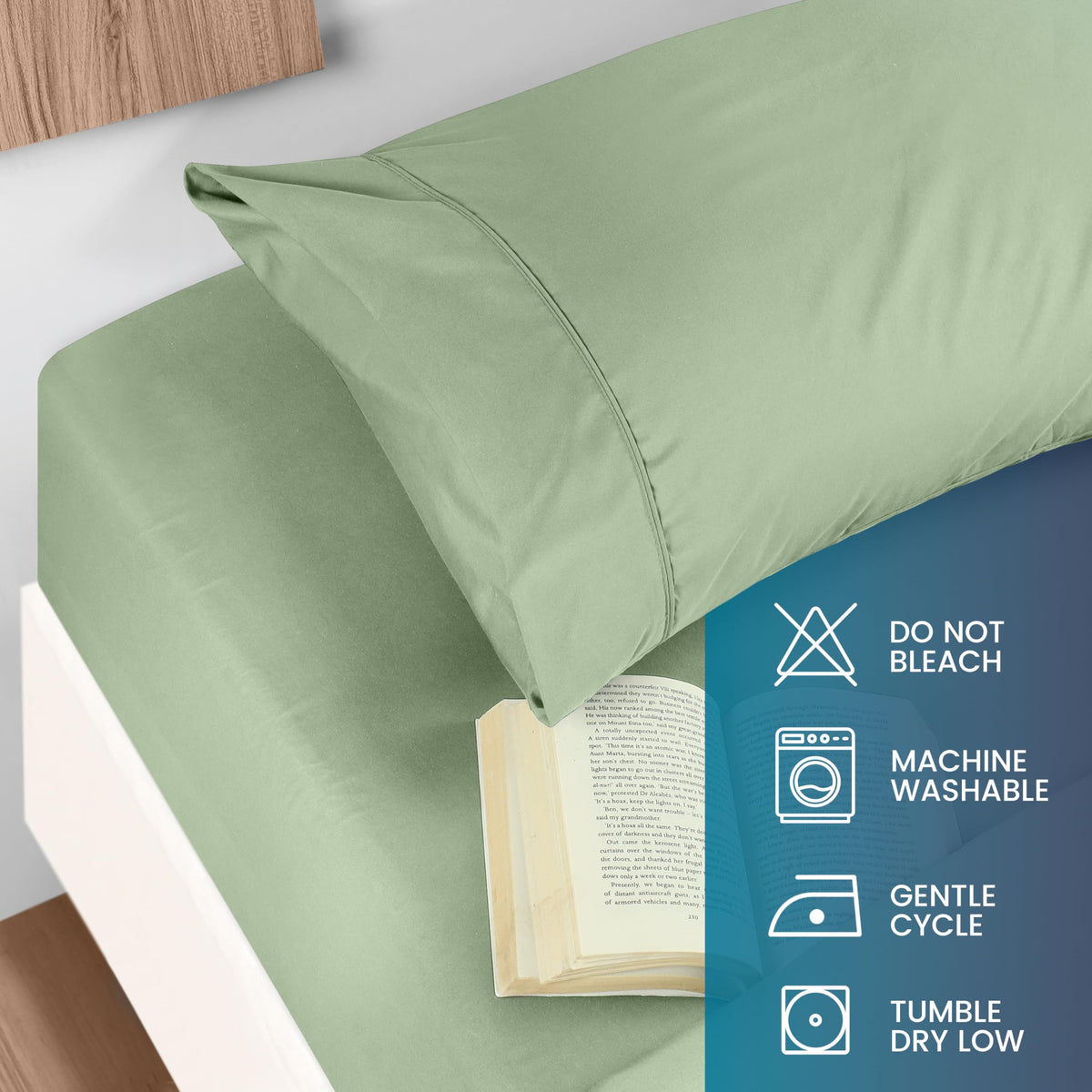 Utopia Bedding easy-care microfiber keeps laundry simple.