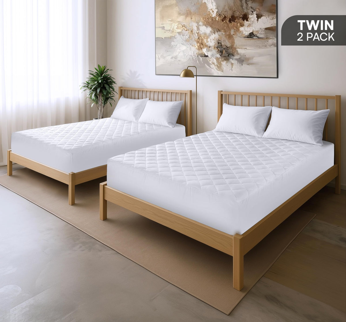 Utopia Bedding elastic all-around secured pad supports a stable sleep surface.