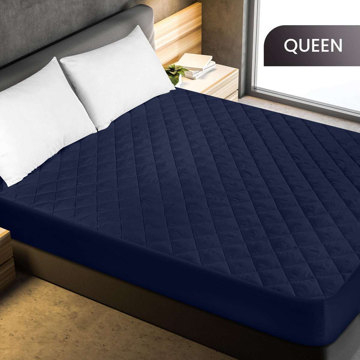 Utopia Bedding elastic fitted skirt keeps the pad secure on deep-pocket mattresses.