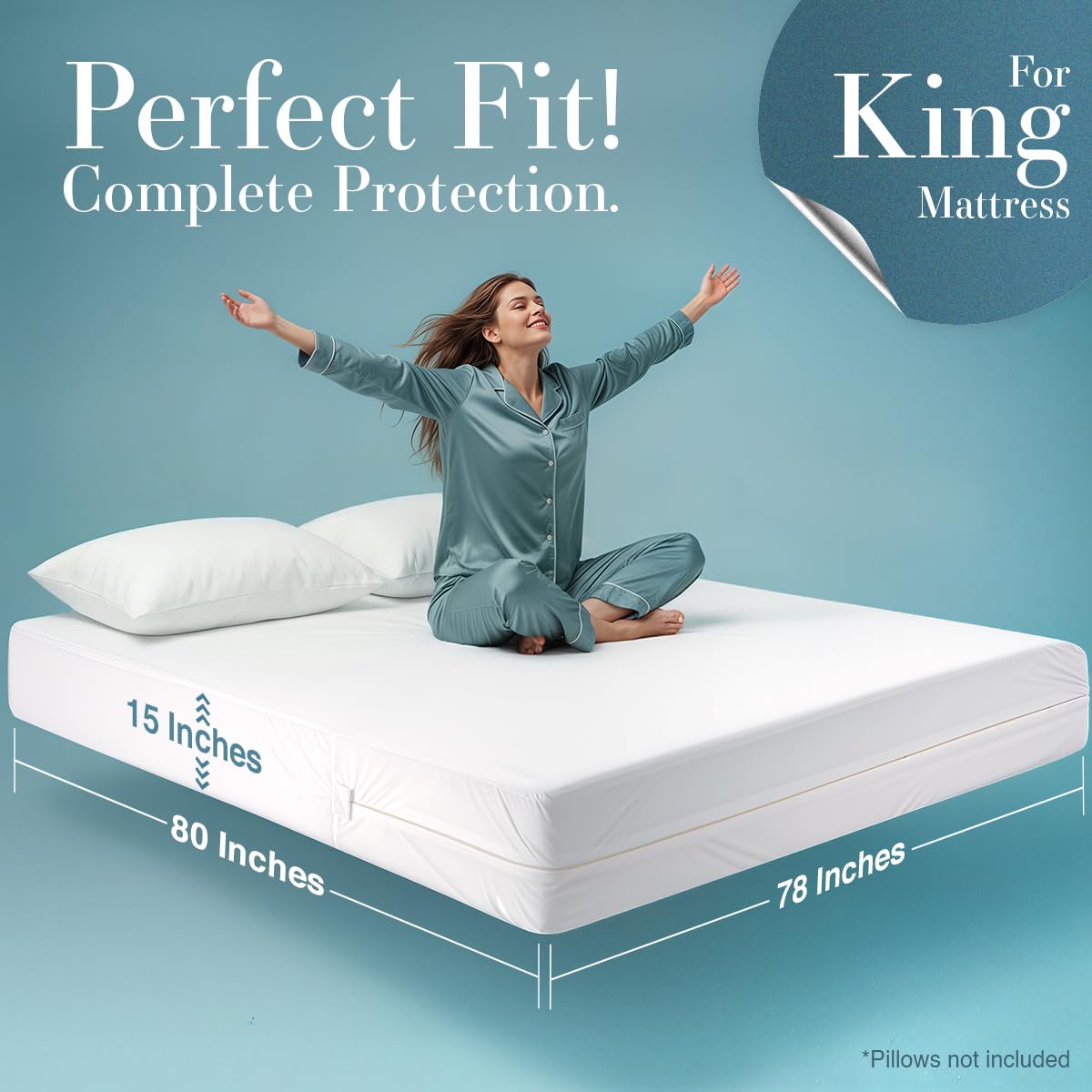Utopia Bedding encasement 360-coverage provides full protection on all sides during nightly use.