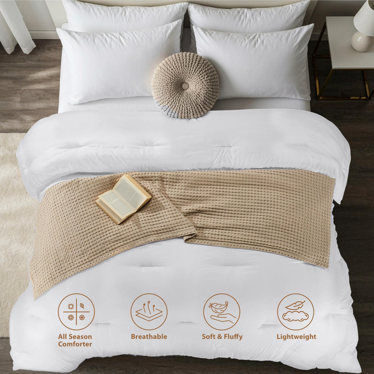 Utopia Bedding even distribution stitching maintains plush loft.