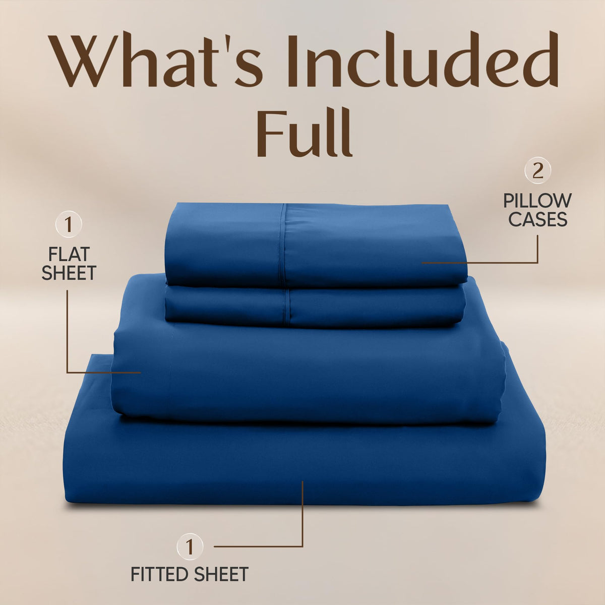 Fitted sheet 15-pocket dusk blue, secure elastic fit for a neat look.