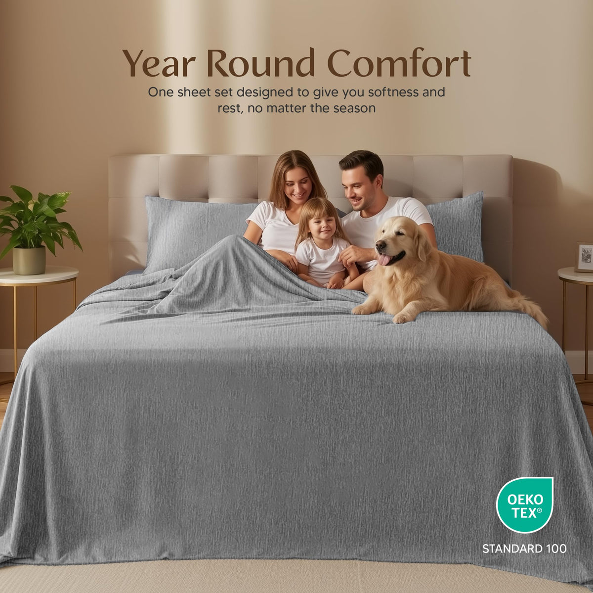 Utopia Bedding fitted sheet with all-around elastic for a snug queen mattress fit.