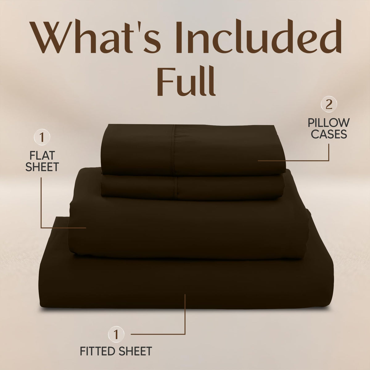 Utopia Bedding flat sheet in brown with soft, breathable feel.