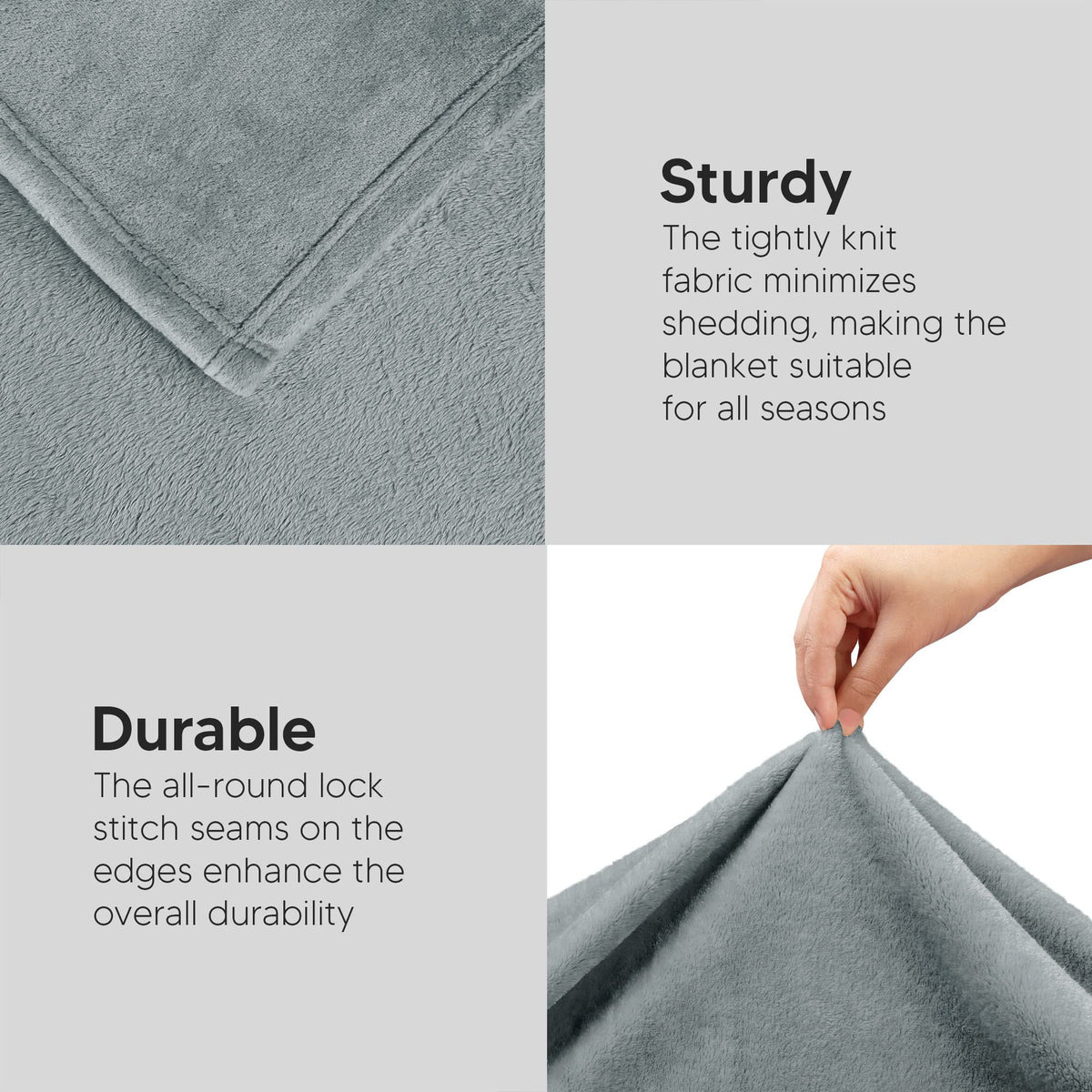 Utopia Bedding fleece blanket ash grey on chair, versatile year-round warmth