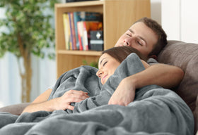 Utopia Bedding fleece blanket ash grey stitching detail, reinforced hem for durability