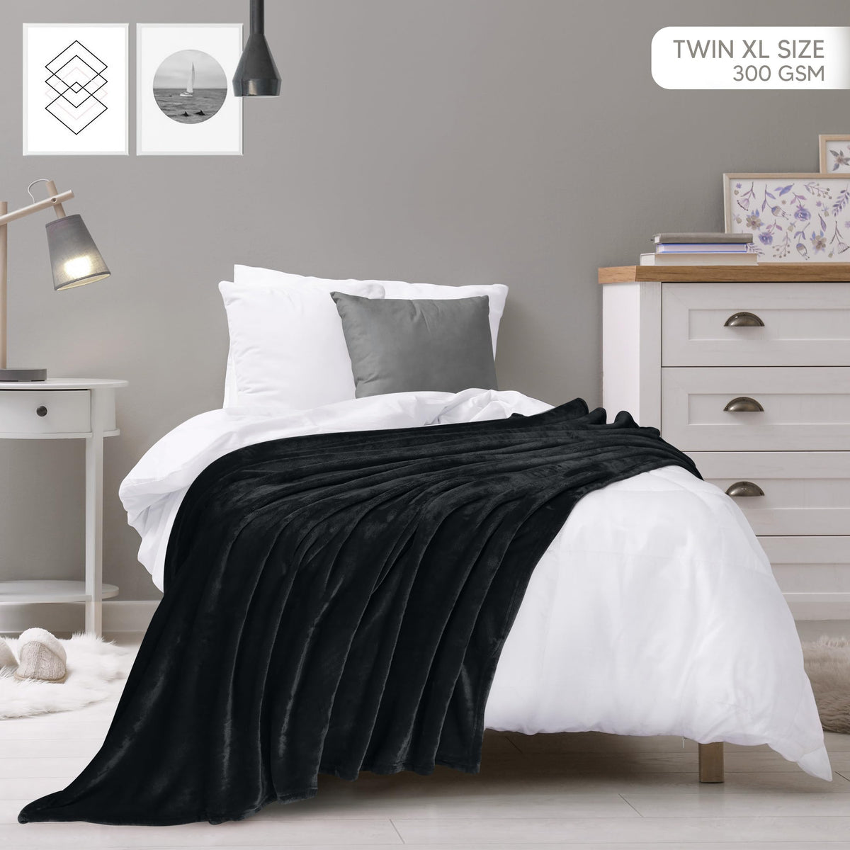 Utopia Bedding fleece blanket twin-xl folded to reveal size and color