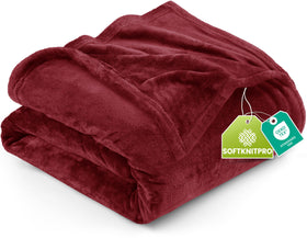 Utopia Bedding fleece blanket burgundy folded for storage and display