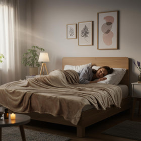 Reinforced stitching highlight on Utopia Bedding camel fleece blanket