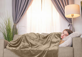 Camel Utopia Bedding fleece blanket product packaging and display