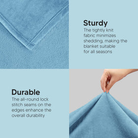 Utopia Bedding fleece blanket on couch during a movie night