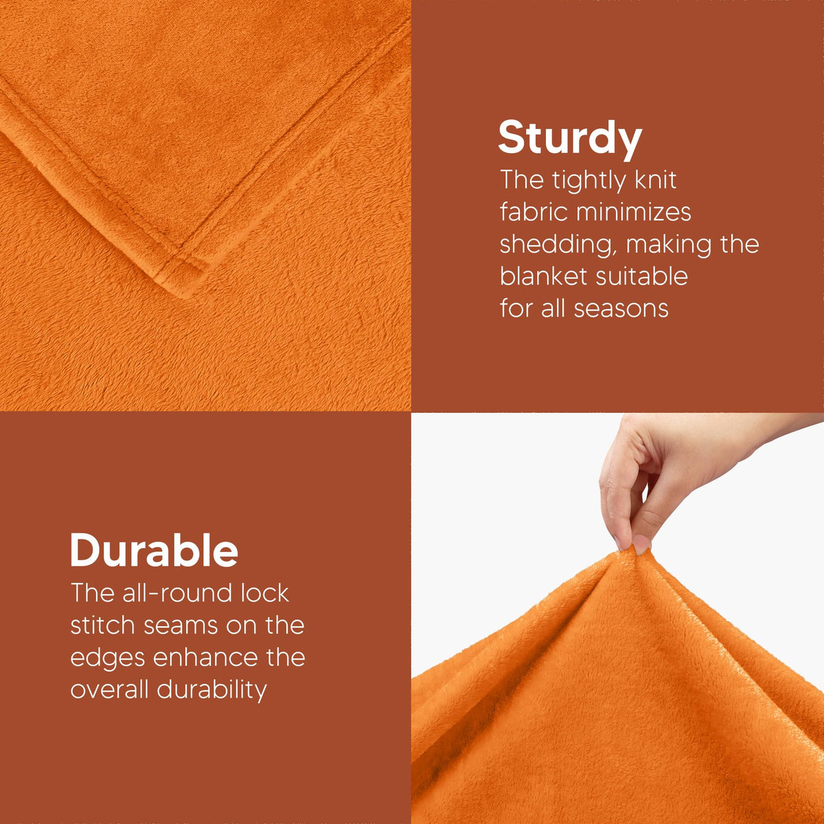 Durable edge stitching visible on Utopia Bedding blanket for lasting use.