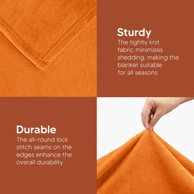 Durable edge stitching visible on Utopia Bedding blanket for lasting use.