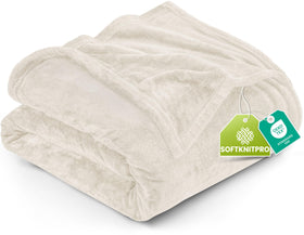 Utopia Bedding fleece blanket king-size folded close-up shows plush microfiber softness for year-round comfort.