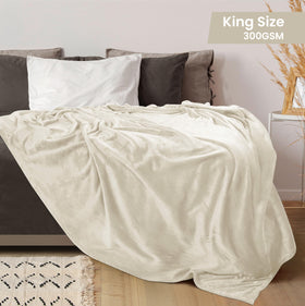 Utopia Bedding fleece blanket king-size microfiber weave close-up highlights durable stitching.