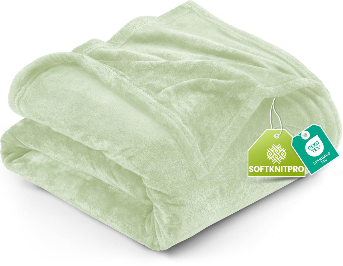 Utopia Bedding king-size sage green fleece blanket for luxurious warmth