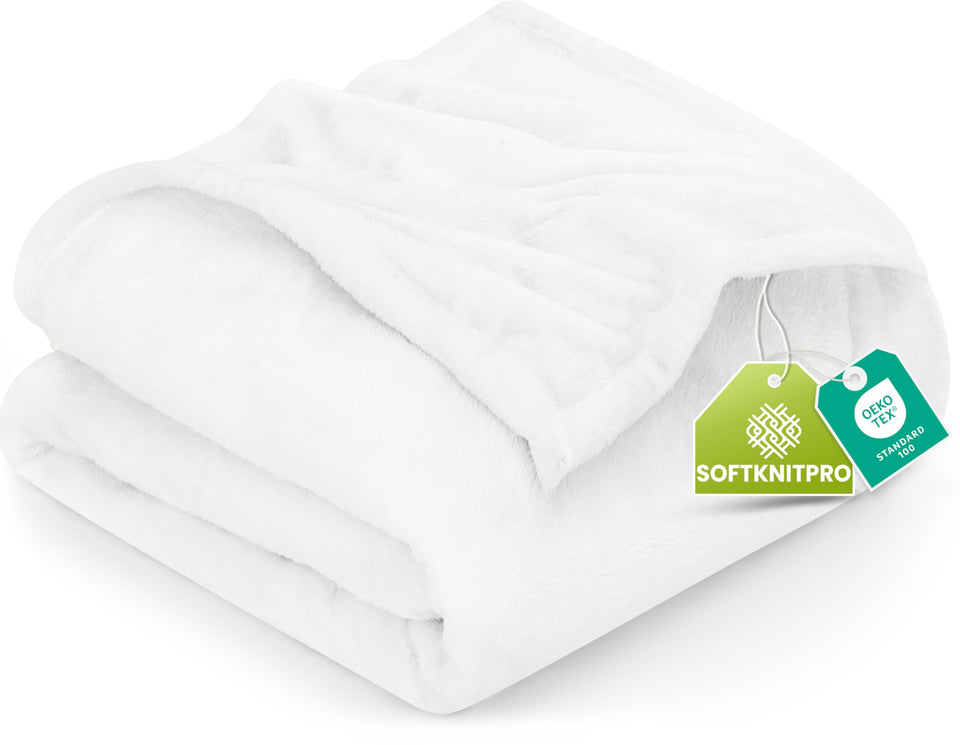 Utopia Bedding fleece blanket king size white for plush warmth year round