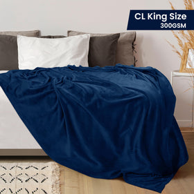 Close-up of Utopia Bedding fleece blanket texture in Navy.