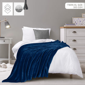 Utopia Bedding fleece blanket navy closeup texture highlights plush microfiber softness.