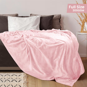 Utopia Bedding fleece blanket pink 90x84 close-up shows plush microfiber texture.