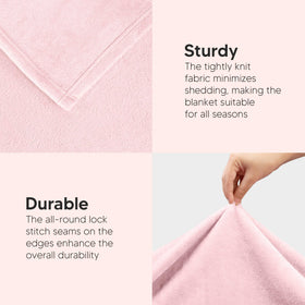Utopia Bedding fleece blanket pink 90x84 on couch for movie-night comfort.
