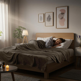 Utopia Bedding fleece blanket in brown color adds neutral style.