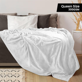 Utopia Bedding fleece blanket queen size folded on display shows cozy luxury.