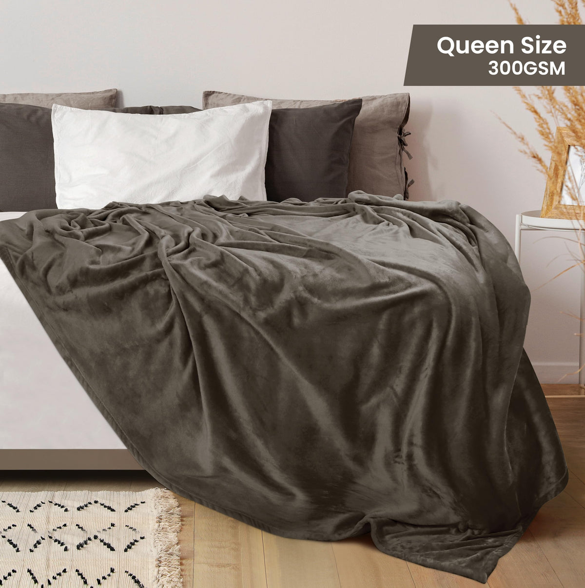 Utopia Bedding fleece blanket provides warmth for cooler evenings.