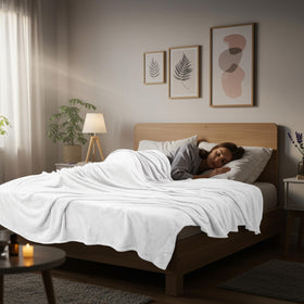Utopia Bedding fleece blanket demonstrated as a comfortable travel companion.