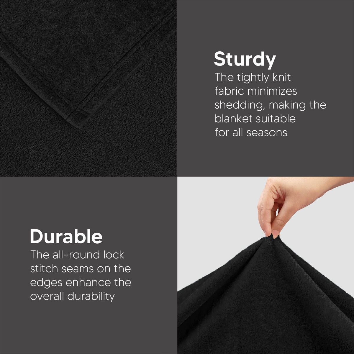 Utopia Bedding fleece blanket in packaging - queen black - gift-ready presentation for any home.