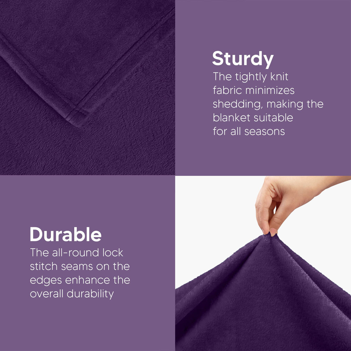 Utopia Bedding fleece blanket packaged for gifting in purple.