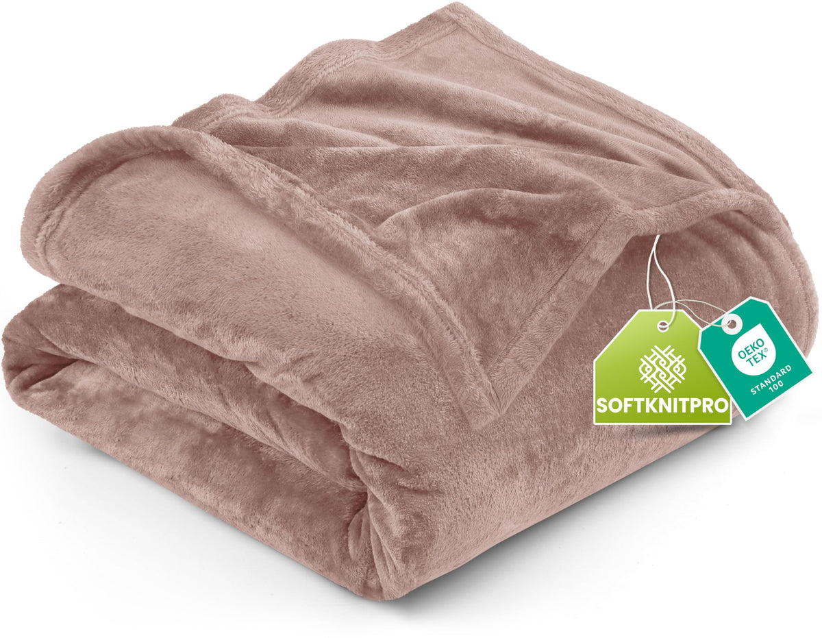 Utopia Bedding fleece blanket in rose pink at 90x90 inches for cozy warmth