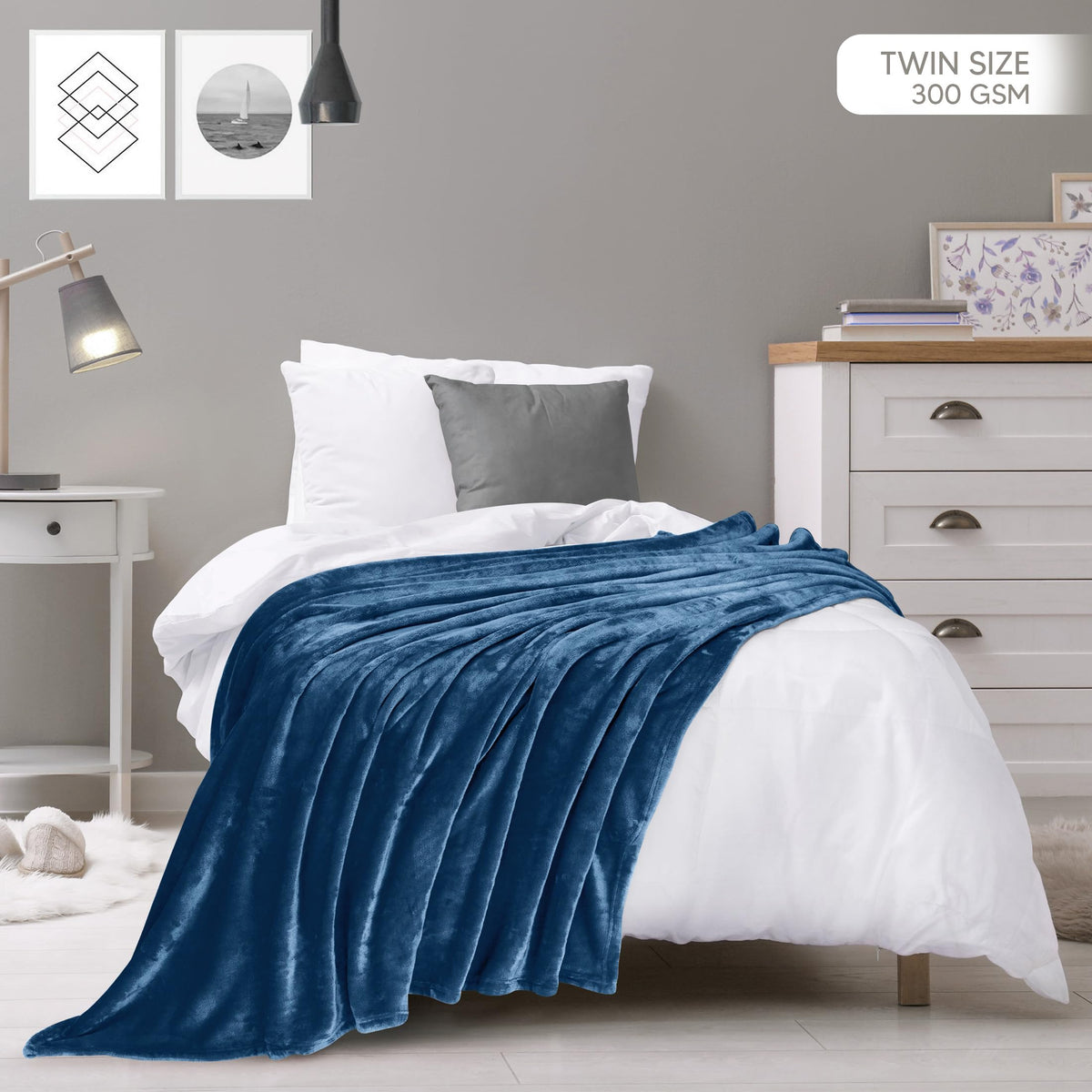 Utopia Bedding fleece blanket side view shows plush texture and depth