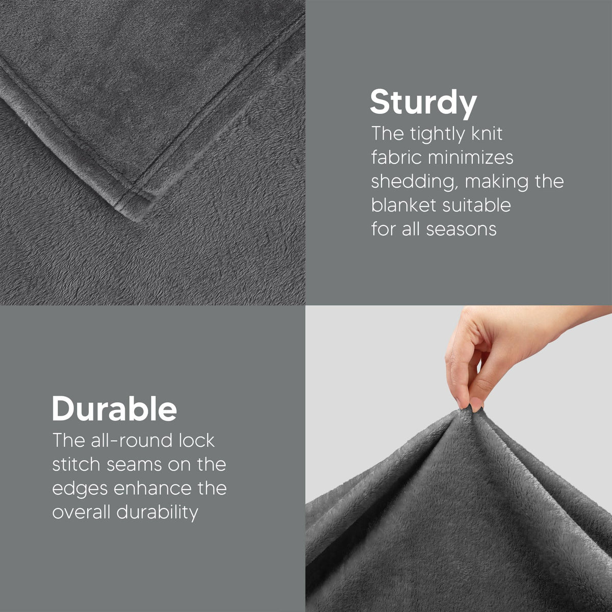 Utopia Bedding fleece blanket throw grey care instructions for easy washing.